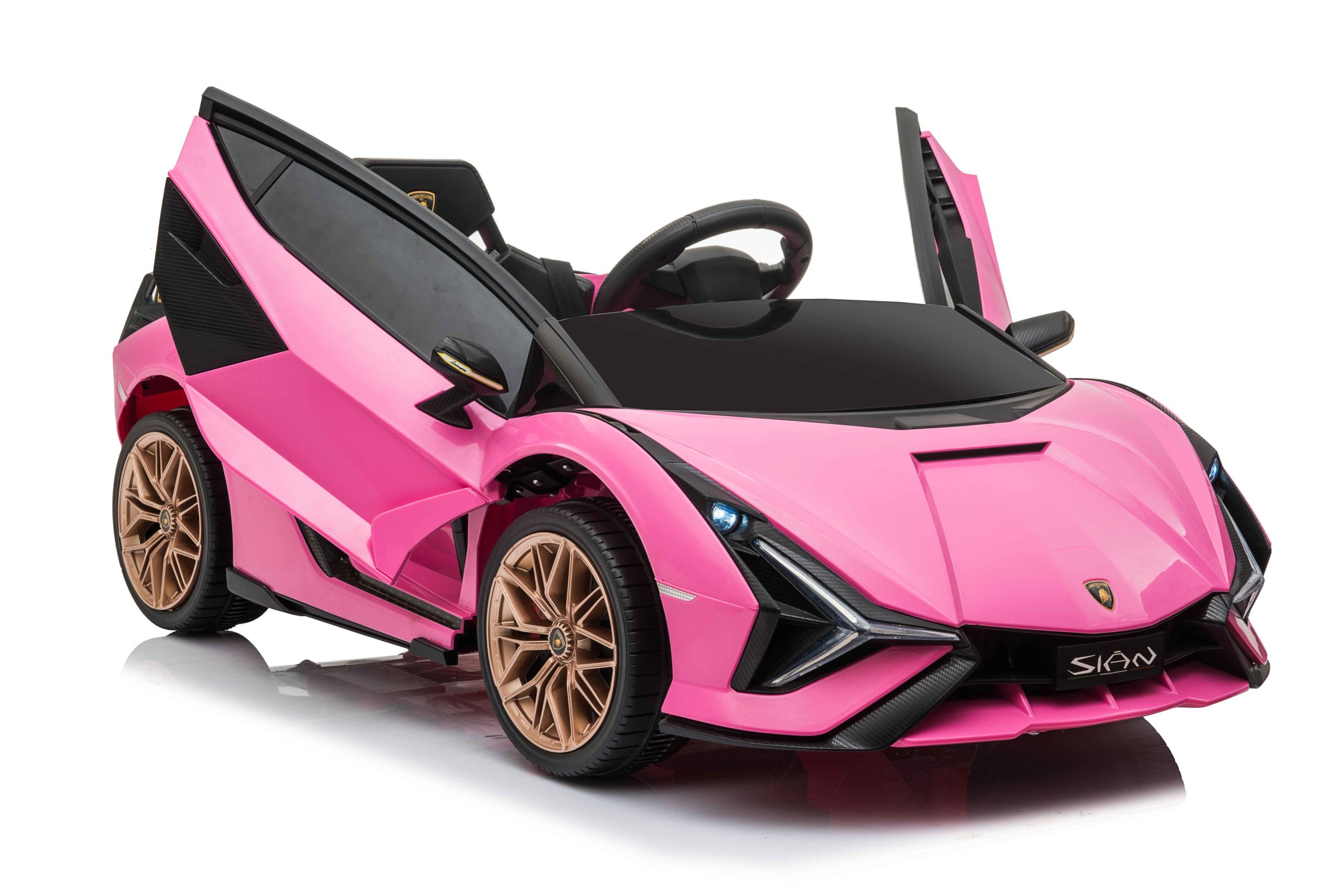 KIDS RIDE ON TOY CAR Lamborghini 12v leather seat - Dealsdirect.co.nz